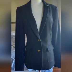 Banana Republic Black Blazer Tailored Fit Notched Lapels Size 6